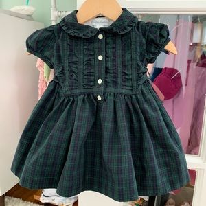 Ralph Lauren forest green plaid dress 3MO